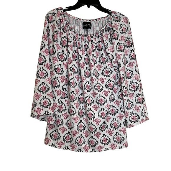 Erma’s Closet Pink Floral Women’s Long Sleeve Top Blouse with Design Size XS - Picture 1 of 8